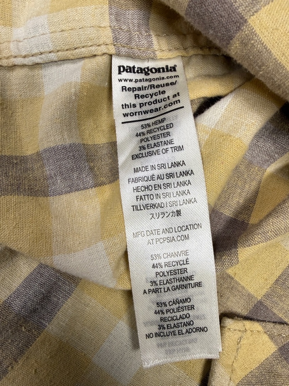 Patagonia Yellow and Gray Plaid Western Shirt - Picture 5 of 8